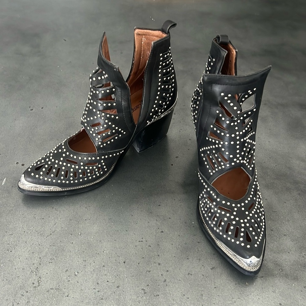Jeffrey Campbell Studded Cutout Leather Booties